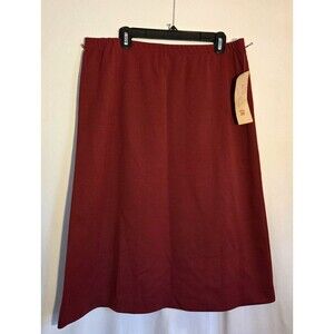 Vintage COBBIES by Cos Cob Burgundy Knit Pull-On Midi Skirt Women’s Size 20 NWT